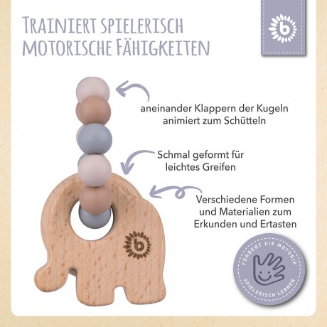 bieco Greifling Holz Natur mit Silikon Kugeln Baby Beissring Greifring Zahnen Beissringe Игрушка-захват из натурального дерева с силиконовыми шариками детский прорезыватель для зубов прорезыватель для зубов прорезыватель для зубов