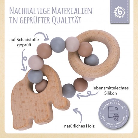 bieco Greifling Holz Natur mit Silikon Kugeln Baby Beissring Greifring Zahnen Beissringe Игрушка-захват из натурального дерева с силиконовыми шариками детский прорезыватель для зубов прорезыватель для зубов прорезыватель для зубов
