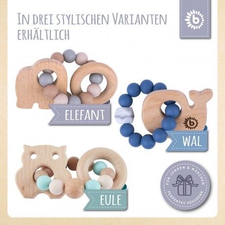 bieco Greifling Holz Natur mit Silikon Kugeln Baby Beissring Greifring Zahnen Beissringe Игрушка-захват из натурального дерева с силиконовыми шариками детский прорезыватель для зубов прорезыватель для зубов прорезыватель для зубов