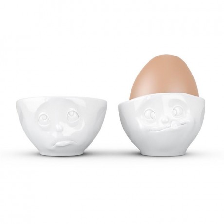 Fiftyeight Products TV Tassen Eierbecher Set 2-tlg. weiss - och bitte & lecker Набор подставок для яиц под телевизор 2 шт. белый - о, пожалуйста, и вкусный