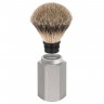 Muhle HEXAGON 3-tlg. Rasierset, Silberspitz Dachszupf, Aluminium silber ШЕСТИГРАННИК 3 шт. Набор для бритья, барсучок с серебристым наконечником, алюминий серебристый