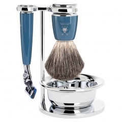 Muhle RYTMO 4-teiliges Rasierset, Reines Dachshaar, mit Gillette Fusion™  Бритвенный набор RYTMO из 4 предметов, Pure Badger, с Gillette Fusion™