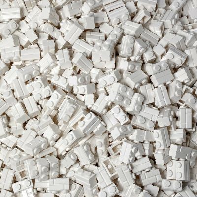 LEGO LEGO 1x2 Mauersteine Weiss - 100x - White bricks 98283 LEGO 1x2 Bricks White — 100x — Белые кирпичи 98283