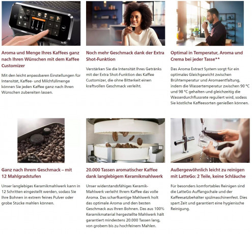 Philips Philips Kaffeevollautomat Series 5400 Kaffeevollautomat LatteGo Milchaufschaumer Display, Kaffeeautomat Cafemaschine Kaffeemaschine mi Mahlwerk Vollautomat Cafe  Полностью автоматическая кофемашина Philips Series 5400, полностью автоматическая коф