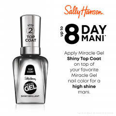 Sally Hansen MiracleGel Top Coat, Gel-Finish, transparent, 14,7 ml Фиксирующее гелевое верхнее покрытие