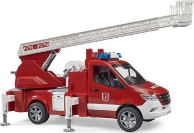 Bruder Mercedes Benz Sprinter Feuerwehr mit Drehleiter Wasserpumpe Пожарная команда Mercedes Benz Sprinter с водяным насосом с поворотной лестницей