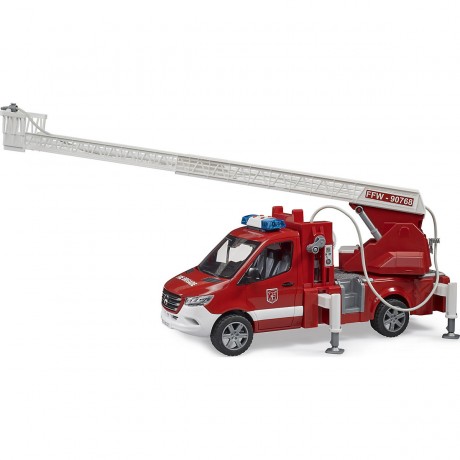 Bruder Mercedes Benz Sprinter Feuerwehr mit Drehleiter Wasserpumpe Пожарная команда Mercedes Benz Sprinter с водяным насосом с поворотной лестницей