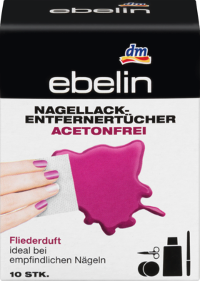 ebelin Жидкость для снятия лака в платочках, без ацетона 10 шт.