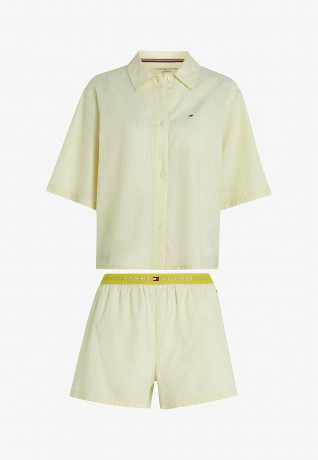Tommy Hilfiger ITHACA STRIPE SHORT SET Pyjamas ithaca   vivid yellow КОРОТКИЙ КОМПЛЕКТ В ПОЛОСКУ ITHACA пижама Итака ярко-желтый