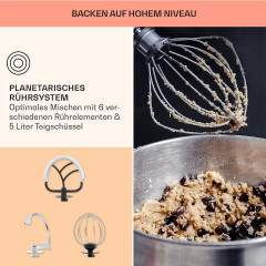 Rutaqian Rutaqian Multikocher Kuchenmaschine 1400W, Knetmaschine mit 7 Liter Edelstahl Schussel, Teigmaschine zum Ruhren, Kneten und Aufschlagen  Мультиварка Rutaqian для торта 1400 Вт, тестомес с 7-литровой миской из нержавеющей стали, тестомес для перем