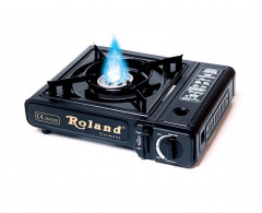 Roland Germany Roland Germany Gaskocher Campingkocher, betrieben mit Butan Gasflaschen, (1-St), Lange Brenndauer, Tragbar, inkl. Tragekoffer, stabiles Gehause  Походная газовая плита Roland Germany, работает от баллонов с бутановым газом (1 шт.), длительн