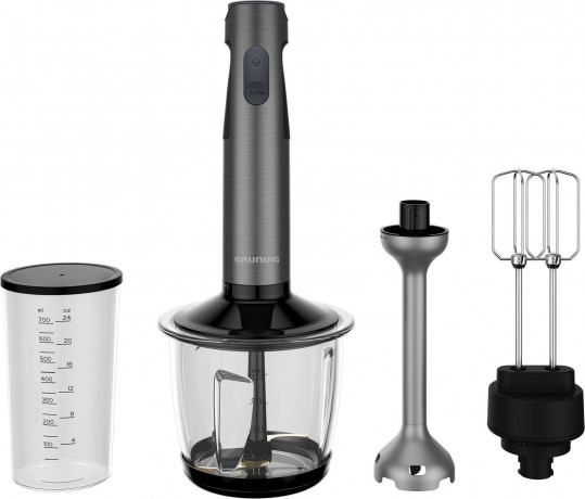 Grundig Grundig Stabmixer Set Delisia NovusTM BL 7180, 800 W, Edelstahlkorpus; Soft Start: Antispritz-Funktion; Zirkoniumklingen  Набор ручного блендера Grundig Delisia NovusTM BL 7180, 800 Вт, корпус из нержавеющей стали; Плавный пуск: функция защиты от 