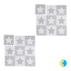 relaxdays 18 x Puzzlematte Sterne weiss-grau 18 ковриков-пазлов звезды бело-серые