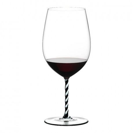 Riedel Riedel Fatto a Mano - schwarz und weiss gedreht Bordeaux Grand Cru Glas 860 ccm / h: 25 cm Riedel Fatto a Mano - черное и белое скрученное бордоское стекло Гран Крю 860 см3 / высота: 25 см