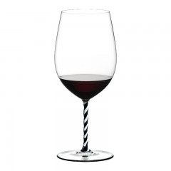 Riedel Riedel Fatto a Mano - schwarz und weiss gedreht Bordeaux Grand Cru Glas 860 ccm / h: 25 cm Riedel Fatto a Mano - черное и белое скрученное бордоское стекло Гран Крю 860 см3 / высота: 25 см