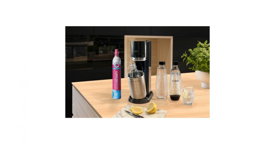 SodaStream SodaStream Kunststoffflasche Fuse, 1 L, 2er-Pack, Kanne transparent/schwarz, fur DUO-Sprudler  transparent/schwarz Пластиковая бутылка SodaStream Fuse, 1 л, 2 шт. в упаковке, кувшин прозрачный/черный, для газировщика DUO