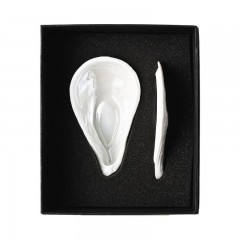 Rosenthal Rosenthal Papes Salz Auster Austerndose Weiss matt - Perlmutt 10x6 cm / h: 3,5 cm Коробка для устриц Rosenthal Papes salt oyster белый матовый - перламутр 10x6 см / высота: 3,5 см