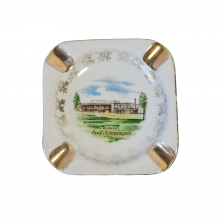 Пепельница винтажная Bavaria "Бад Кроцинген", фарфор, 8 х 8 см, Германия, 1960-70гг.