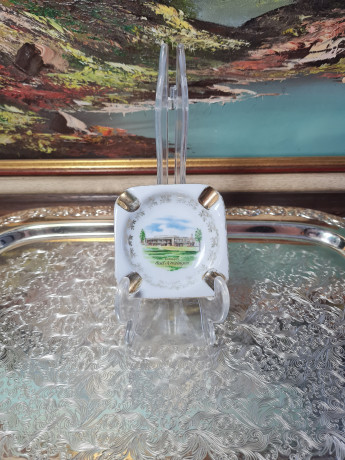 Пепельница винтажная Bavaria "Бад Кроцинген", фарфор, 8 х 8 см, Германия, 1960-70гг.