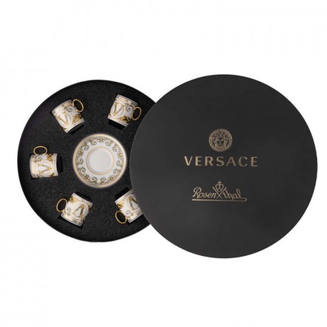Rosenthal meets Versace Rosenthal Versace Virtus Gala White Set 6 Espressotassen mit Untertassen Rosenthal Versace Virtus Gala White Набор из 6 чашек для эспрессо с блюдцами