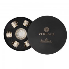 Rosenthal meets Versace Rosenthal Versace Virtus Gala White Set 6 Espressotassen mit Untertassen Rosenthal Versace Virtus Gala White Набор из 6 чашек для эспрессо с блюдцами