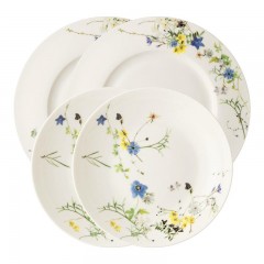 Rosenthal Rosenthal Brillance Fleurs des Alpes Speise-Set fur 2 Personen 4-tlg. Обеденный сервиз Rosenthal Brillance Fleurs des Alpes на 2 персоны из 4 предметов.