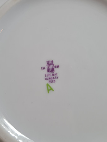 Пепельница винтажная Zsolnay с цветочным декором, фарфор, 11 см, Венгрия, 1970-80гг.