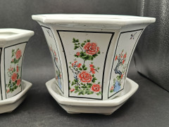 Цветочные горшки винтажные KGG в китайском стиле, фарфор, 2 шт., 18 и 14 см, Германия, 1970-80гг.