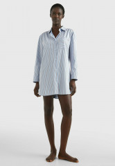 Tommy Hilfiger TAPE SLIM SHIRT NIGHTDRESS Nightie wlw nola stripe vessel blue ОБЛЕГАЮЩАЯ НОЧНАЯ РУБАШКА С ЛЕНТОЙ Nightie wlw nola полосатый сосуд синий