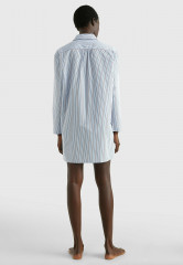 Tommy Hilfiger TAPE SLIM SHIRT NIGHTDRESS Nightie wlw nola stripe vessel blue ОБЛЕГАЮЩАЯ НОЧНАЯ РУБАШКА С ЛЕНТОЙ Nightie wlw nola полосатый сосуд синий