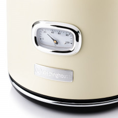 Westinghouse Westinghouse Wasserkocher WKWK148 Retro, Wasserstandsanzeige, 1,7 l, 2200 W, 360° Basis, Kalkfilter, auto. Stopp-Funktion cremeweiss Чайник Westinghouse WKWK148 Retro, индикатор уровня воды, 1,7 л, 2200 Вт, основание 360°, фильтр от накипи, а