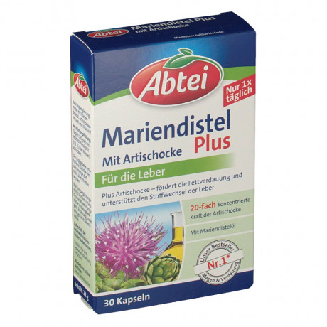 Abtei (Абтай) Mariendistel Plus mit Artischocke 3stk Капсулы Расторопши с экстрактом Артишока 30 шт х 3 упаковки