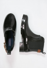 Tommy Hilfiger OXLEY Wellies black/winter cognac ОКСЛИ — Резиновые сапоги черный/зимний коньяк