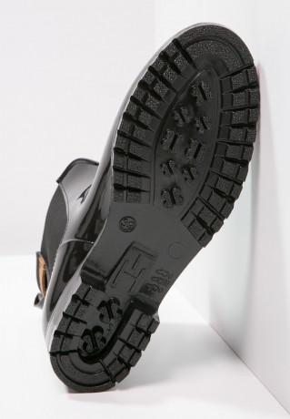 Tommy Hilfiger OXLEY Wellies black/winter cognac ОКСЛИ — Резиновые сапоги черный/зимний коньяк