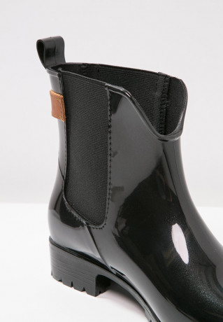 Tommy Hilfiger OXLEY Wellies black/winter cognac ОКСЛИ — Резиновые сапоги черный/зимний коньяк
