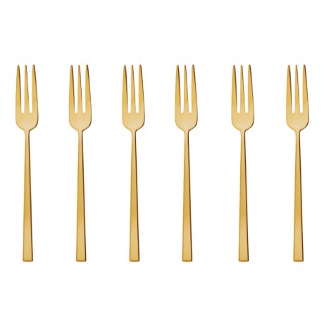 Sambonet Sambonet Rock - Edelstahl / PVD Gold Kuchengabel Set 6-tlg. Sambonet Rock - набор кондитерских вилок из нержавеющей стали/золота с PVD-покрытием, 6 предм.