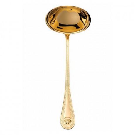 Rosenthal meets Versace Rosenthal Versace Medusa Besteck 14 gramm vergoldet - Feingold 999 Suppenvorleger 27 cm Столовые приборы Rosenthal Versace Medusa 14 грамм с позолотой - чистое золото 999 Сервировочный набор для супа 27 см