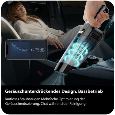 Tisoutec Tisoutec Akku-Handstaubsauger Akku Handstaubsauger,12000Pa USB aufladbar Tragbar Leicht Mini, Staubsauger,6000mAh Auto-Staubsauger,Nass  Trocken Handsauger  Беспроводной ручной пылесос Tisoutec, 12000 Па, перезаряжаемый через USB, портативный, ле