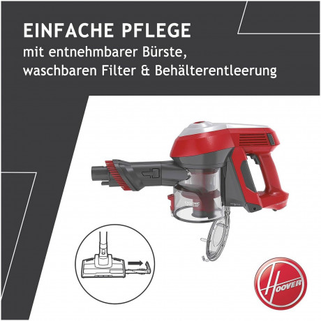 Hoover Hoover Akku-Hand-und Stielstaubsauger HF 122RH-11, 170 W, beutellos, Boden- Handsauger in Einem, 22 V, LED-Licht, Turbo, 0,9 l Behalter Беспроводной ручной и стержневой пылесос Hoover HF 122RH-11, 170 Вт, без мешка, напольный ручной пылесос в одн