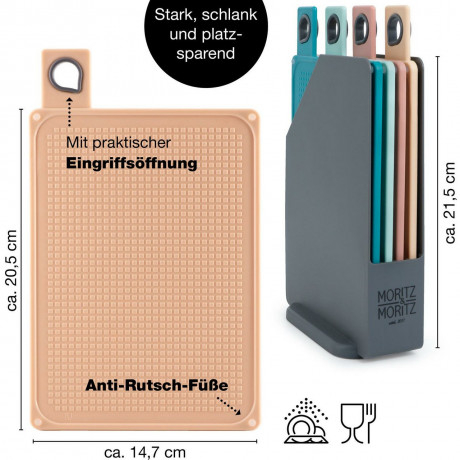 Moritz & Moritz Moritz & Moritz Schneidebrett bunt 4-tlg. multicolour Разделочная доска Moritz &amp; Moritz разноцветная, 4 предмета.