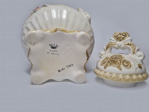 Capodimonte Italy Ваза "Розовая роза", 23см x 14см, Италия, 1960-70гг.