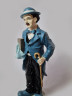 Статуэтка винтажная большая "Чарли Чаплин в сине-черно-белом костюме с чемоданом и тростью", 23,5см x 8см, Германия, 1960-70гг.