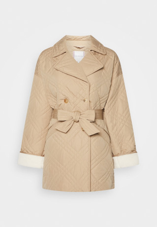 Tommy Hilfiger QUILTED PEACOAT Winter coat beige СТЕГАНЫЙ БУЛЬТ Зимнее пальто бежевый