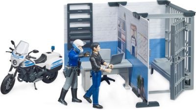 Bruder bworld Set Polizeistation mit Polizeimotorrad bworld установил полицейский участок с полицейским мотоциклом