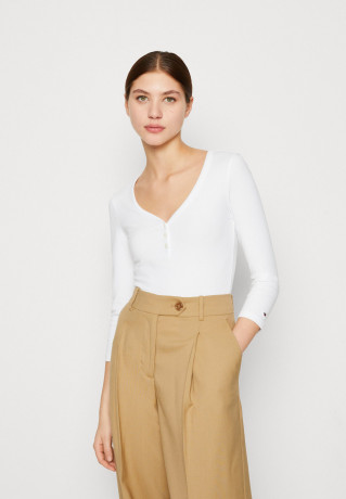 Tommy Hilfiger SLIM Long sleeved top white SLIM Топ с длинными рукавами белый