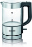 Severin Severin Wasserkocher SEVERIN Mini Glas Wasserkocher 0,5L, Edelstahl-geburstet, max. 1100 W, schwarz, WK 3499  Чайник Severin Стеклянный мини-чайник SEVERIN 0,5 л, матовая нержавеющая сталь, макс. 1100 Вт, черный, WK 3499