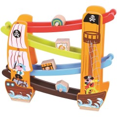 Lelin Holzspielzeug Kugelbahn \/ Rollbahn Pirat Деревянная игрушка шариковая дорожка / роликовая дорожка пират