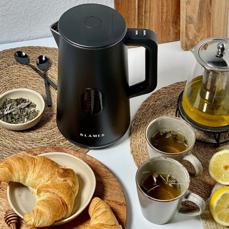 KLAMER KLAMER Wasserkocher KLAMER Edelstahl Wasserkocher mit Temperatureinstellung 40-100°C, War…  Чайник KLAMER Чайник KLAMER из нержавеющей стали с регулировкой температуры 40–100 °C,…