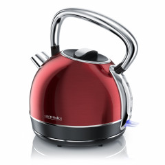 Arendo Arendo Wasserkocher, 1,7 l, 2200 W, Edelstahl, Retro Style Vintage, Uberhitzungs Trockenkochschutz, rot natur Чайник Arendo, 1,7 л, 2200 Вт, нержавеющая сталь, винтажный ретро-стиль, защита от перегрева при сухом кипячении, красный