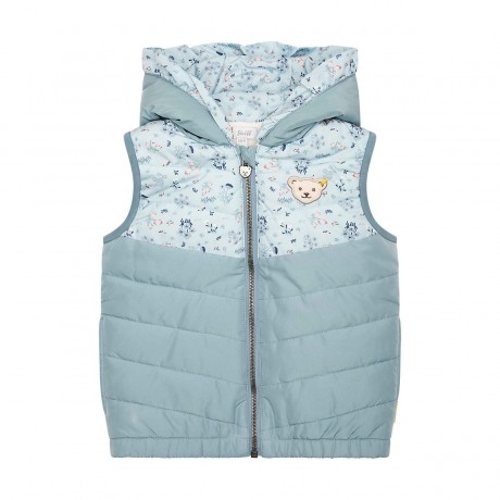 Steiff Weste Birds Twittering gesteppt mit Kapuze Outdoorwesten Vest Birds Twittering стеганые уличные жилеты с капюшоном